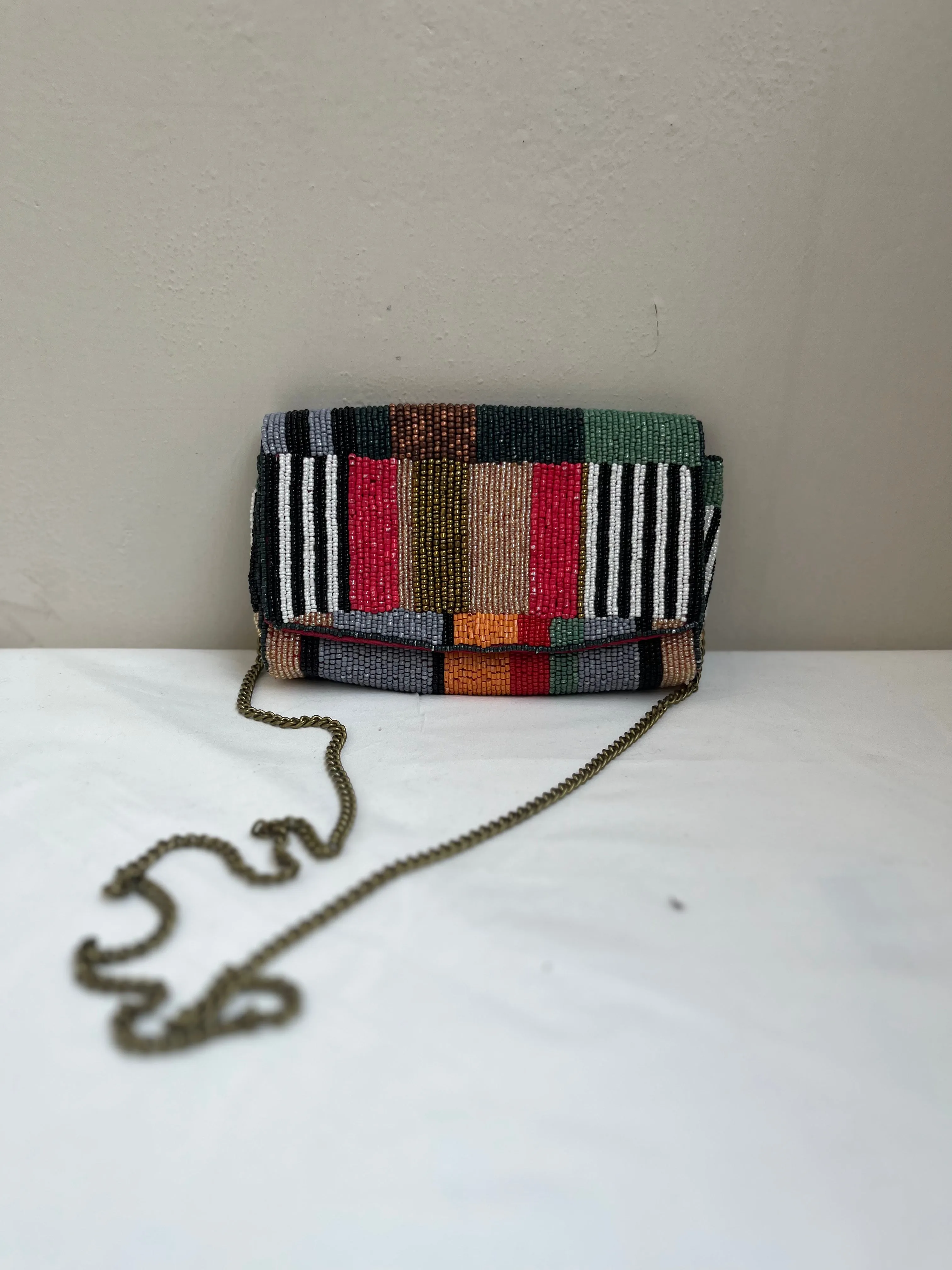 Multicolor Beaded Detachable Sling Bag