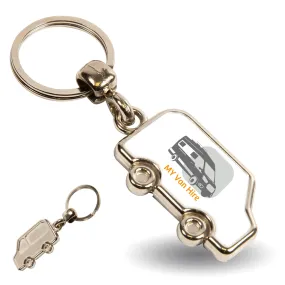 MV-N Van Shaped Blank Metal Photo Insert Keyring - 36 x 22mm - Pack of 10