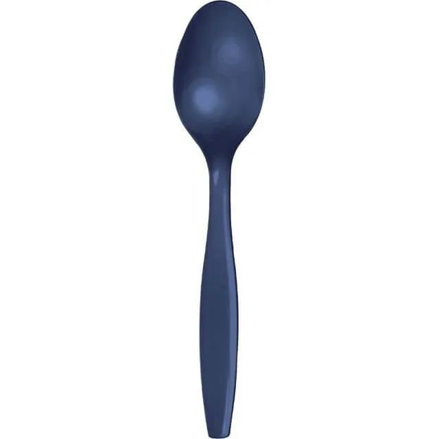 Navy Plastic Spoons