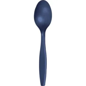 Navy Plastic Spoons