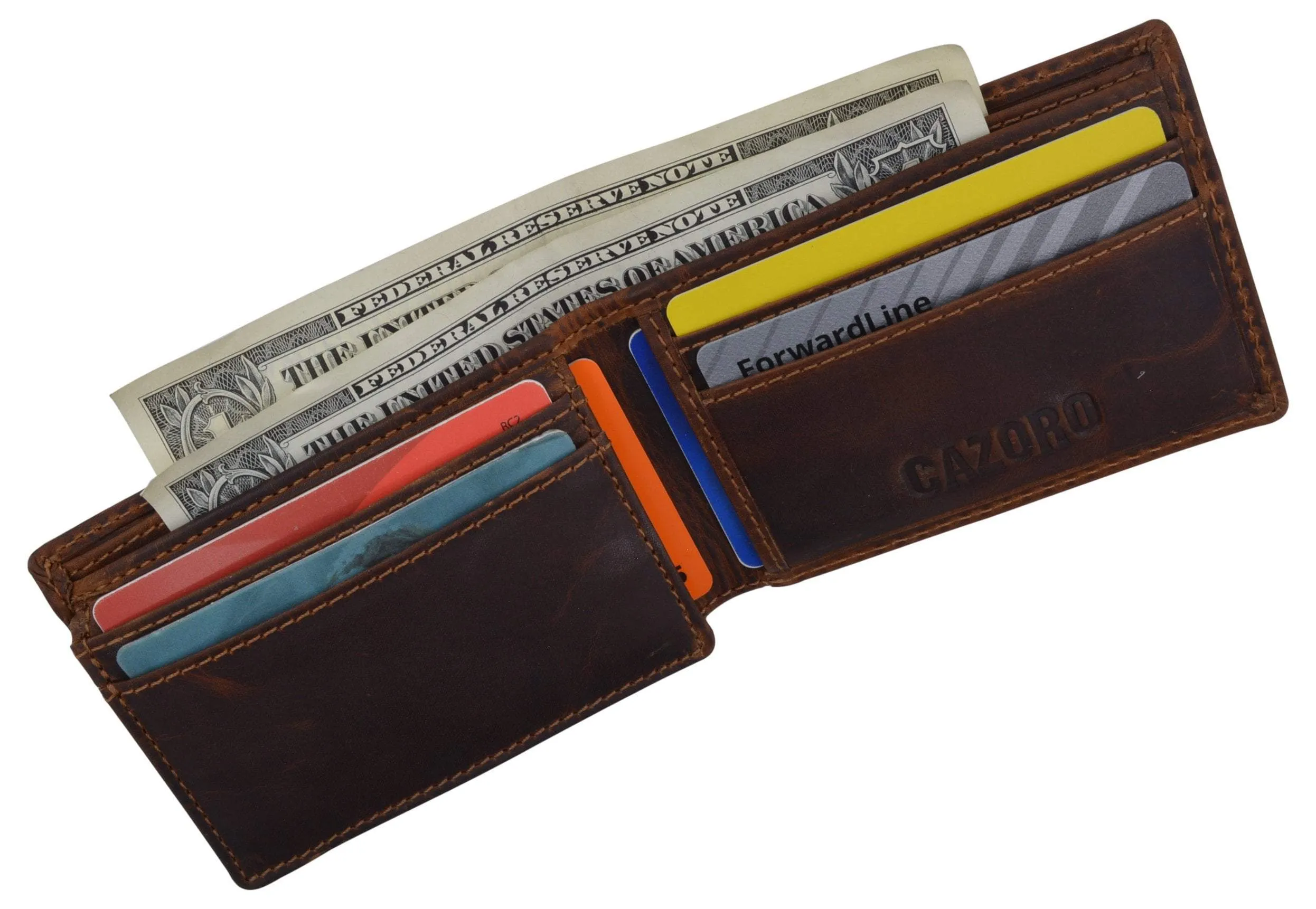 New Slim Mens RFID Blocking Hunter Leather Bifold Credit Card ID Wallet