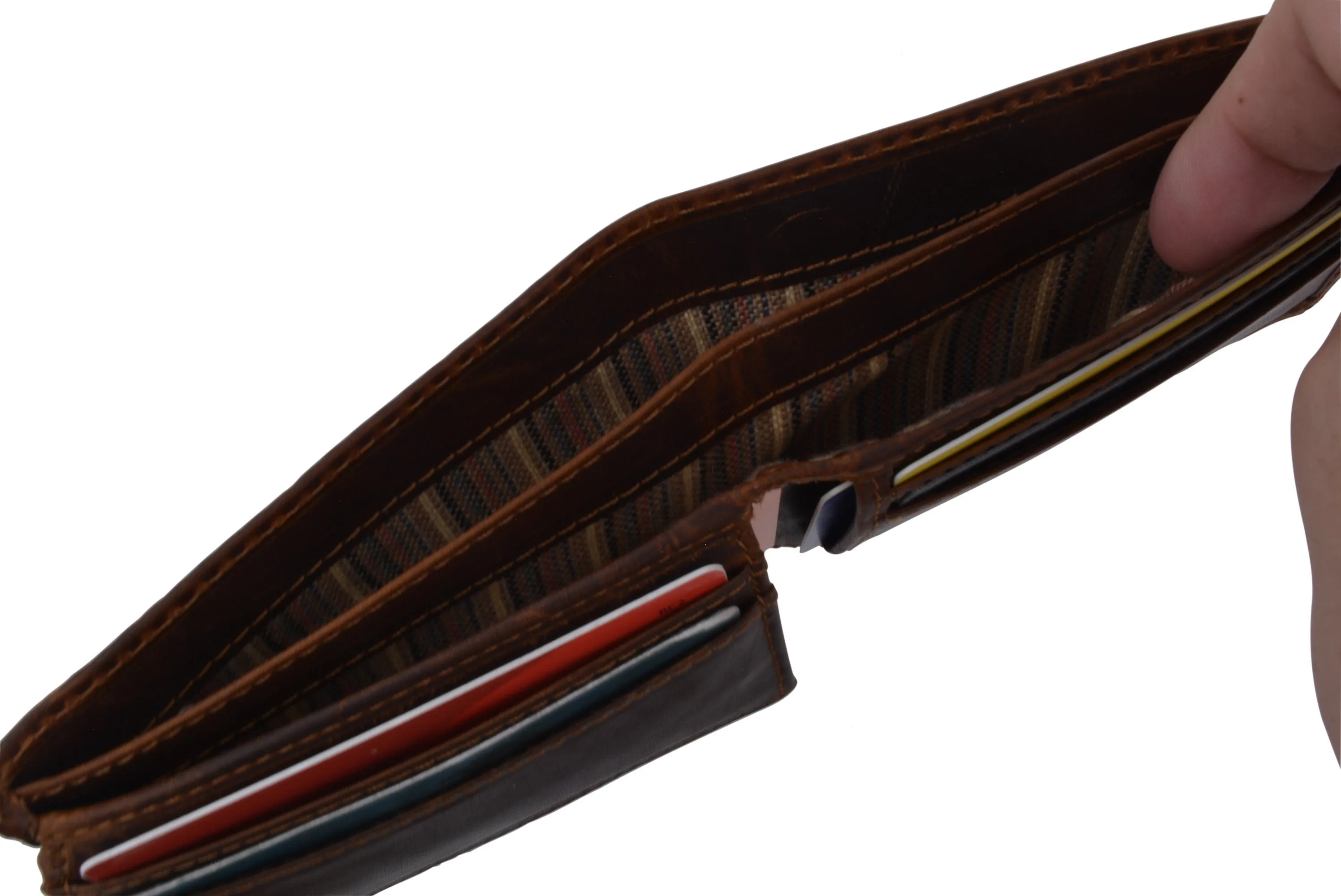 New Slim Mens RFID Blocking Hunter Leather Bifold Credit Card ID Wallet