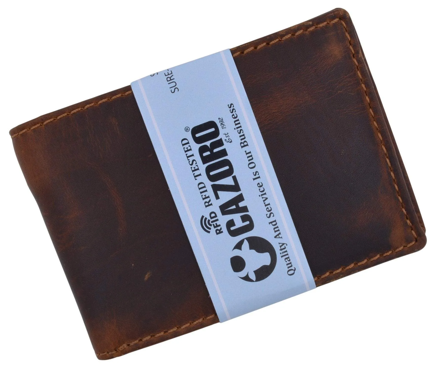 New Slim Mens RFID Blocking Hunter Leather Bifold Credit Card ID Wallet