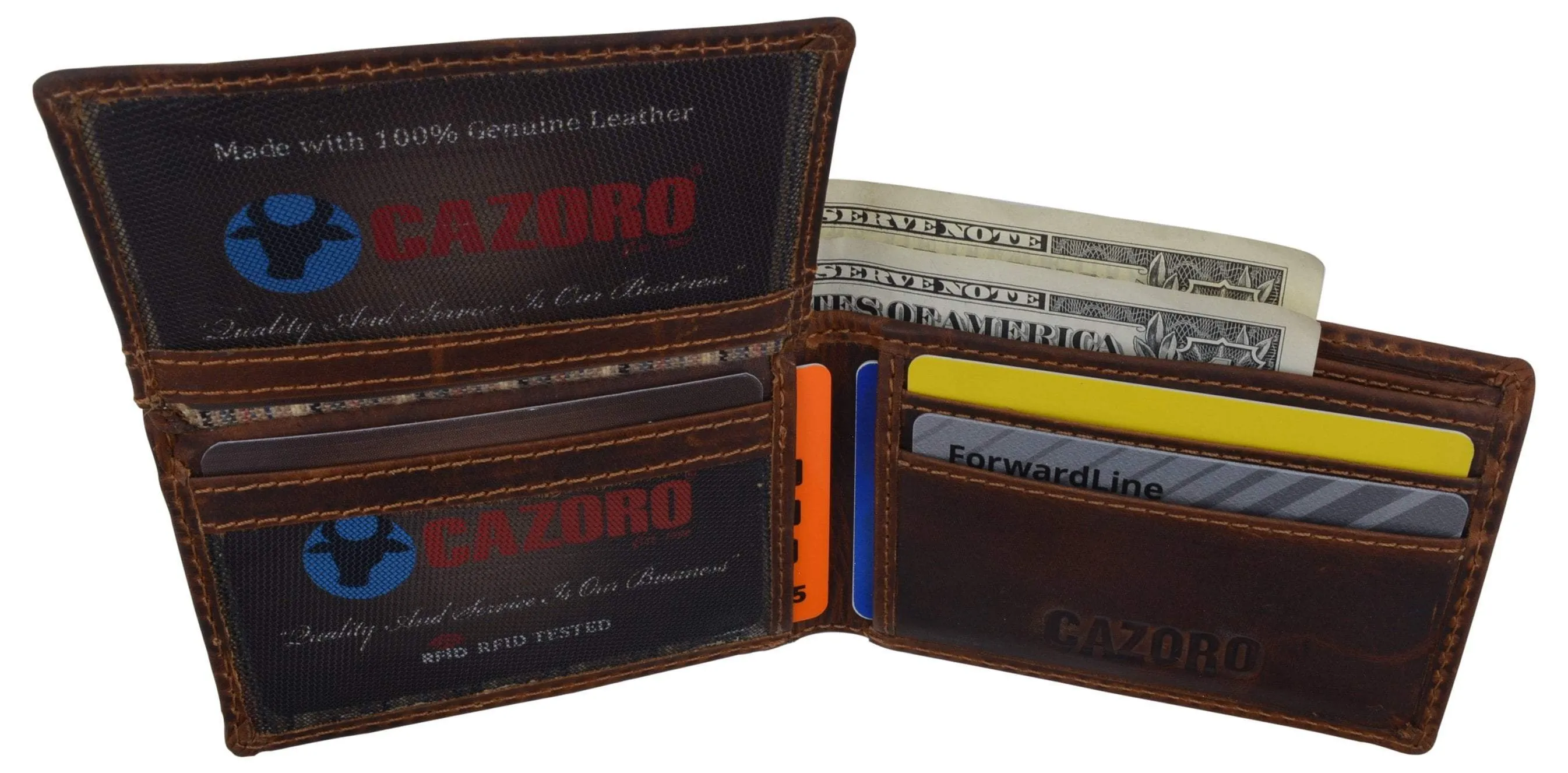 New Slim Mens RFID Blocking Hunter Leather Bifold Credit Card ID Wallet