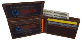 New Slim Mens RFID Blocking Hunter Leather Bifold Credit Card ID Wallet