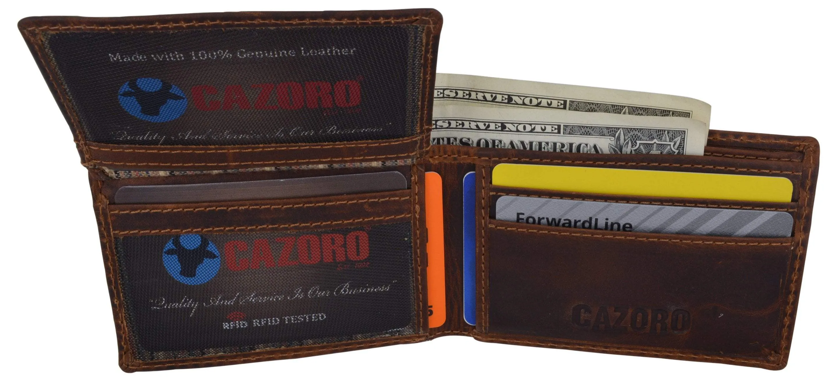 New Slim Mens RFID Blocking Hunter Leather Bifold Credit Card ID Wallet