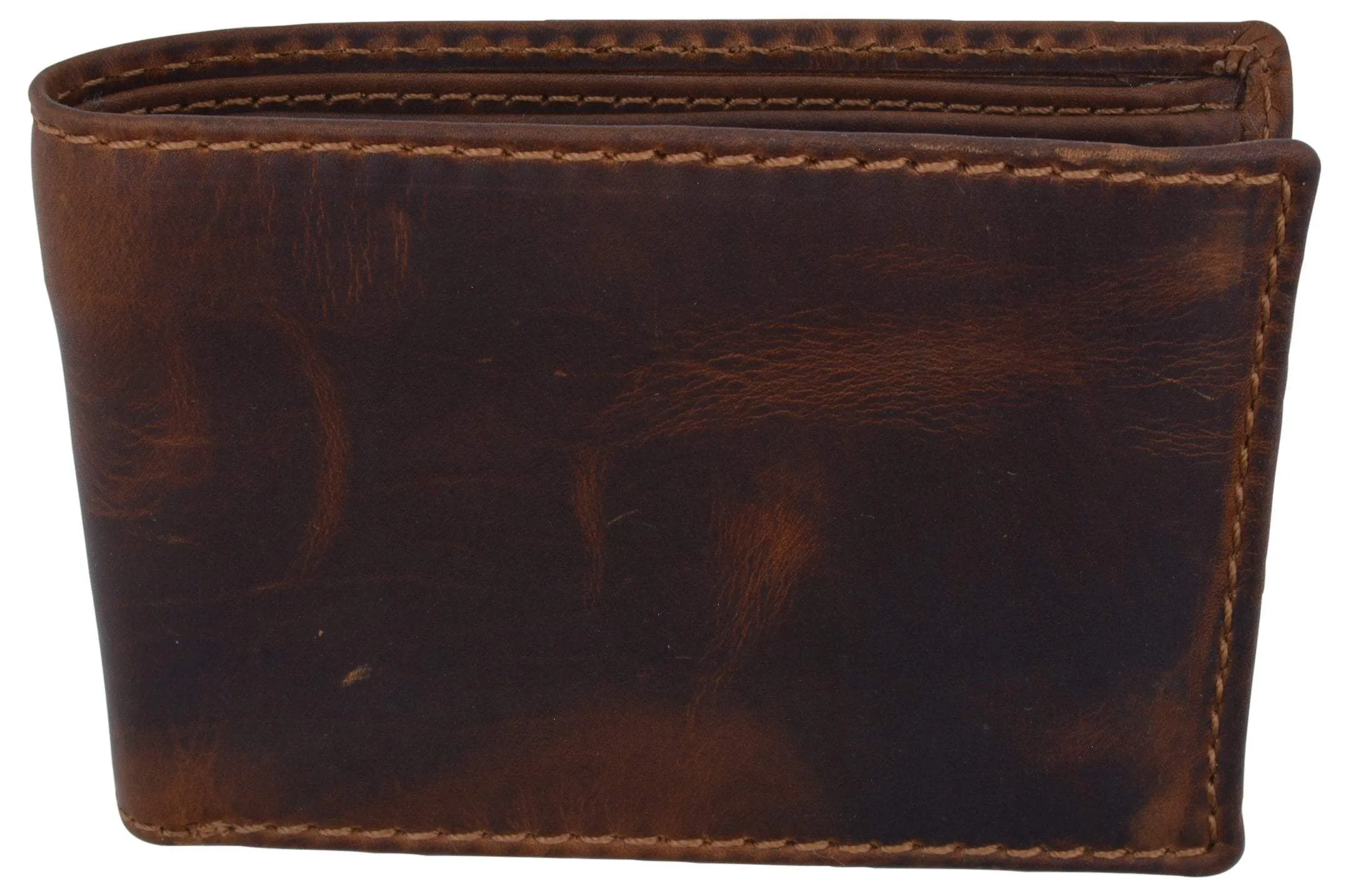 New Slim Mens RFID Blocking Hunter Leather Bifold Credit Card ID Wallet