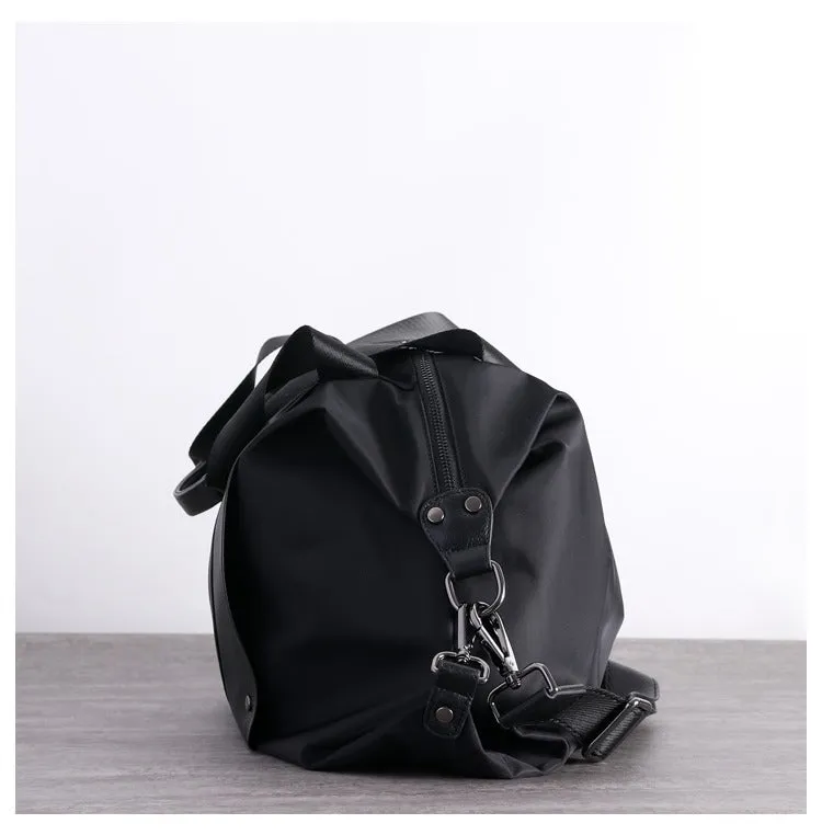 Nylon Duffle Bag for Women Black Nylon Crossbody Bag Womens Nylon Travel Bag