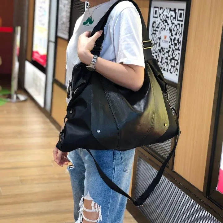 Nylon Duffle Bag for Women Black Nylon Crossbody Bag Womens Nylon Travel Bag