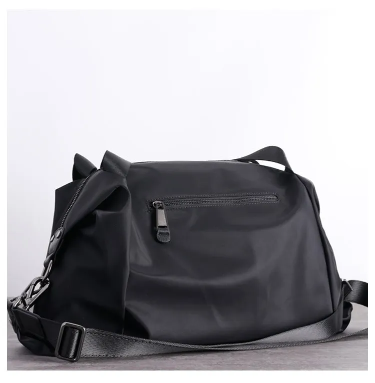Nylon Duffle Bag for Women Black Nylon Crossbody Bag Womens Nylon Travel Bag