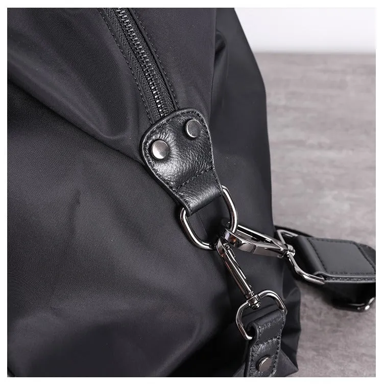Nylon Duffle Bag for Women Black Nylon Crossbody Bag Womens Nylon Travel Bag