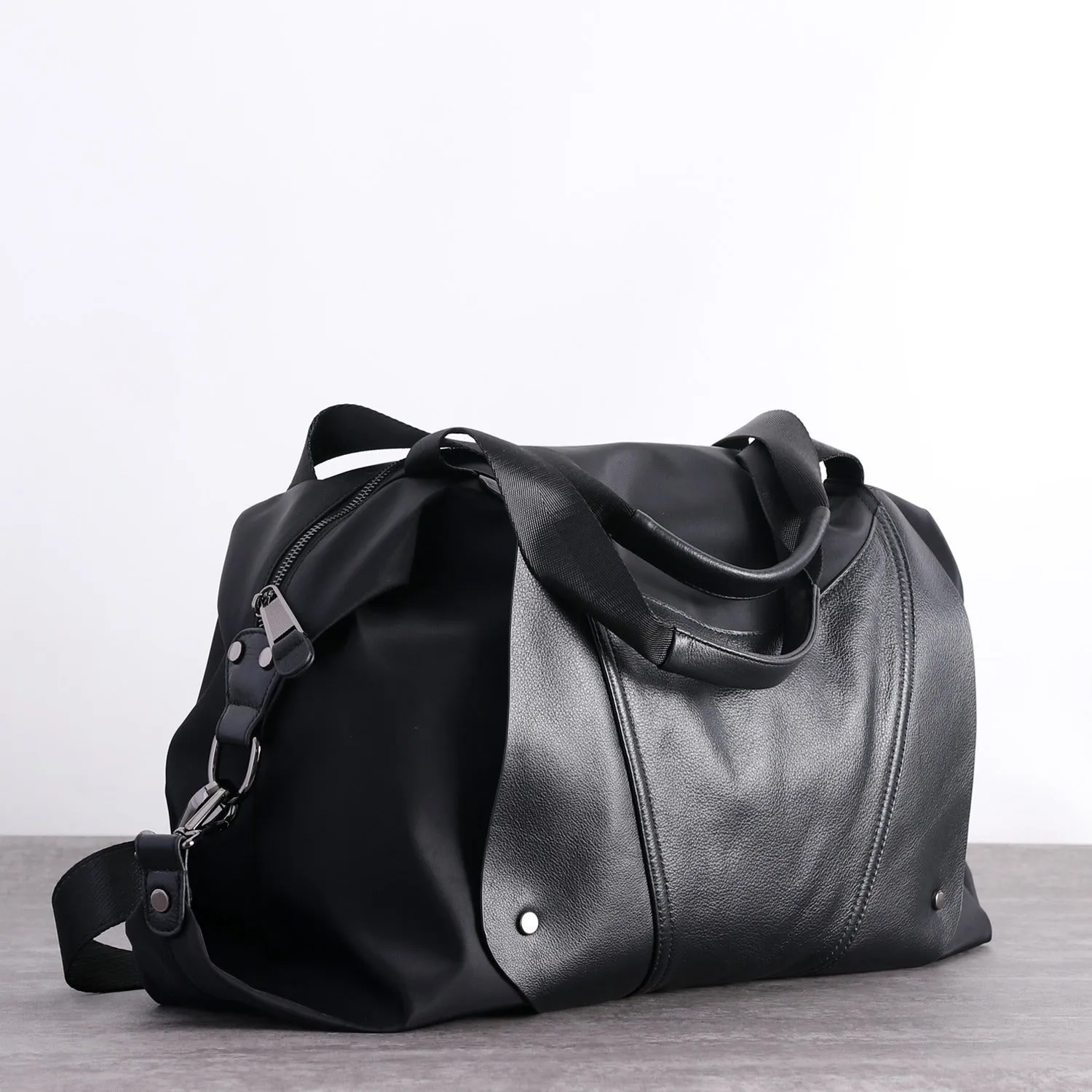 Nylon Duffle Bag for Women Black Nylon Crossbody Bag Womens Nylon Travel Bag