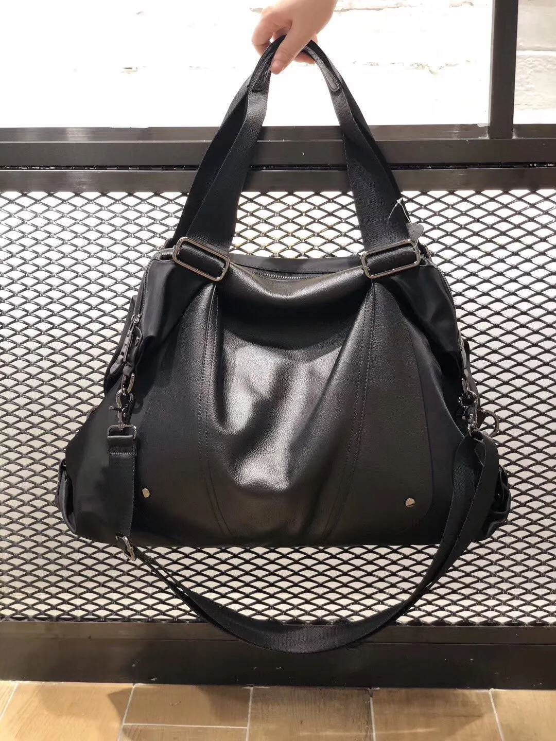 Nylon Duffle Bag for Women Black Nylon Crossbody Bag Womens Nylon Travel Bag