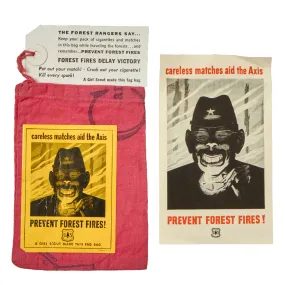 Original WWII U.S. Anti-Japanese Propaganda Cigarette Carrying Pouch and Leaflet