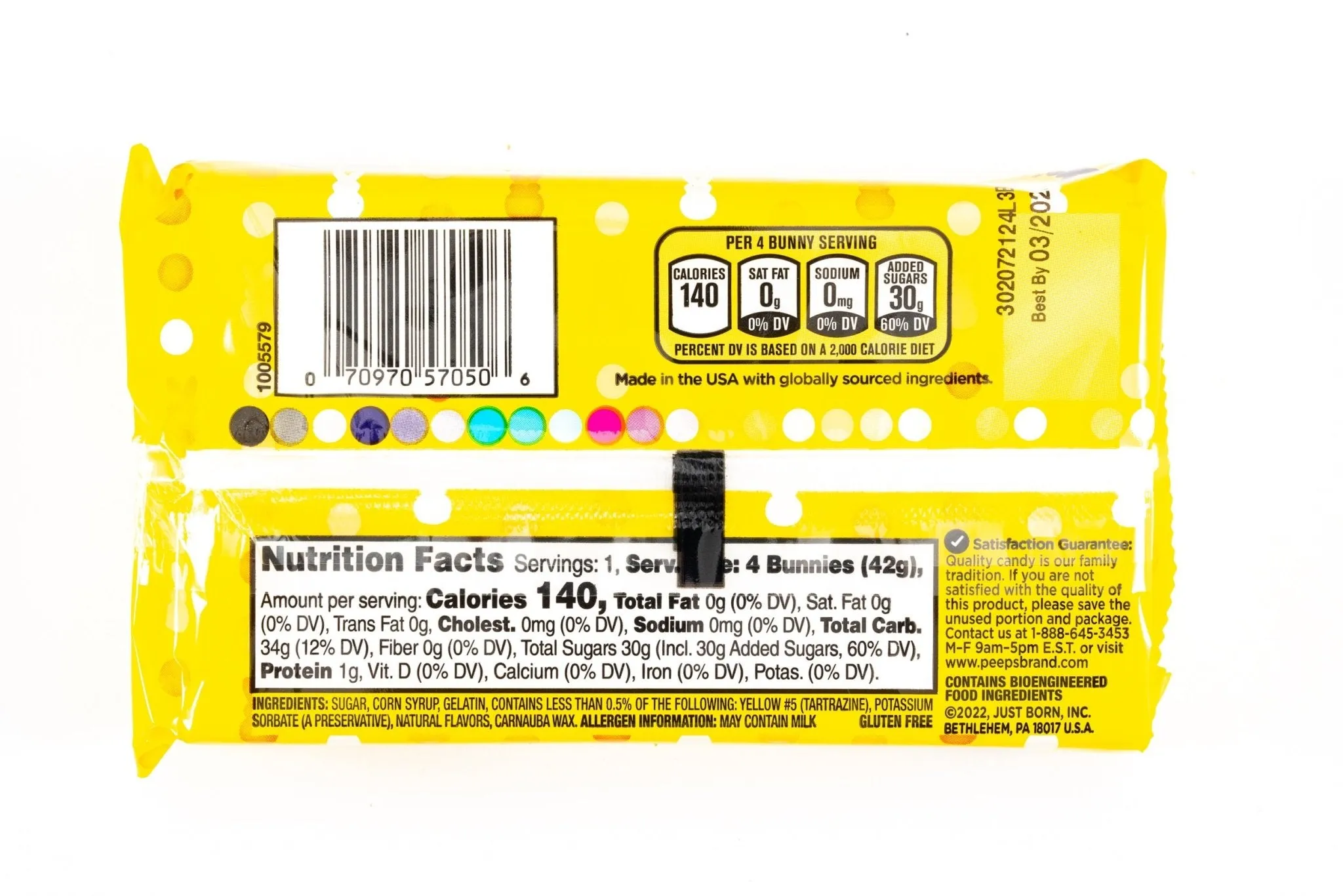 Peeps Marshmallow Bunnies Yellow Candy Pack (1.5 oz)