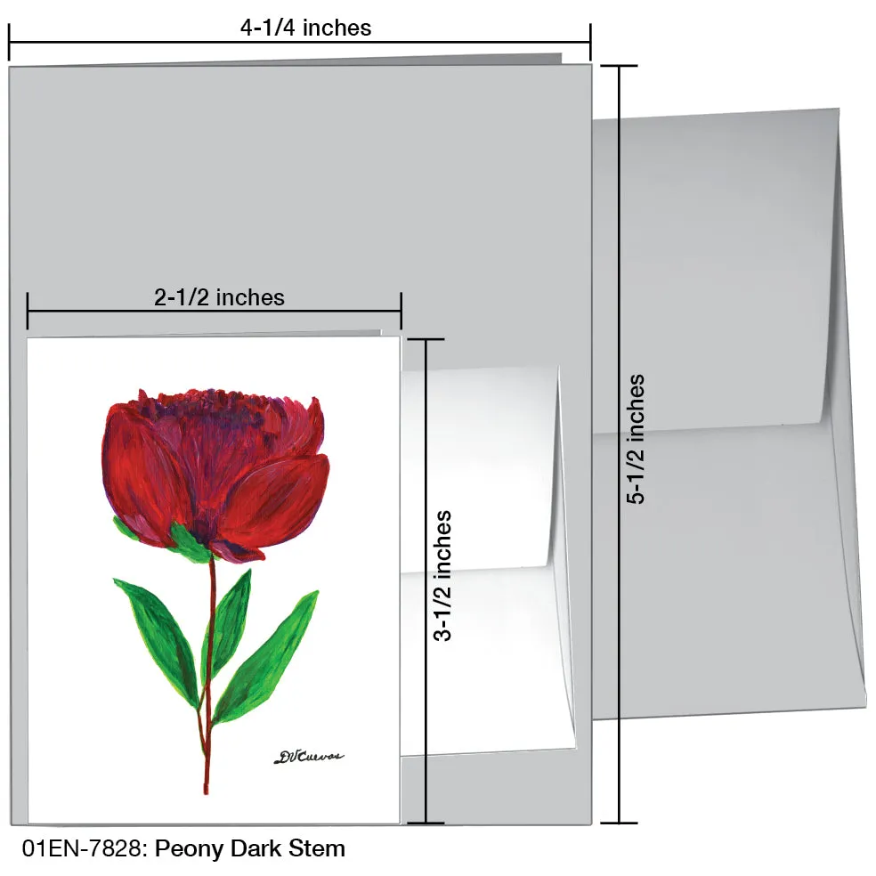 Peony Dark Stem, Greeting Card (7828)