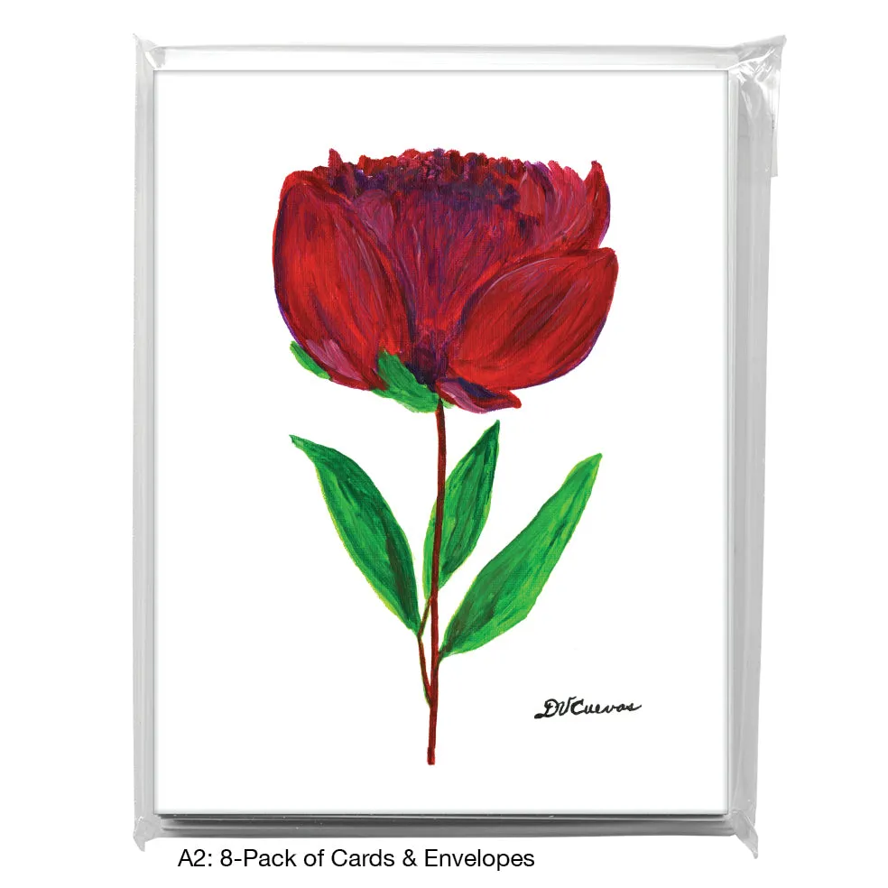 Peony Dark Stem, Greeting Card (7828)