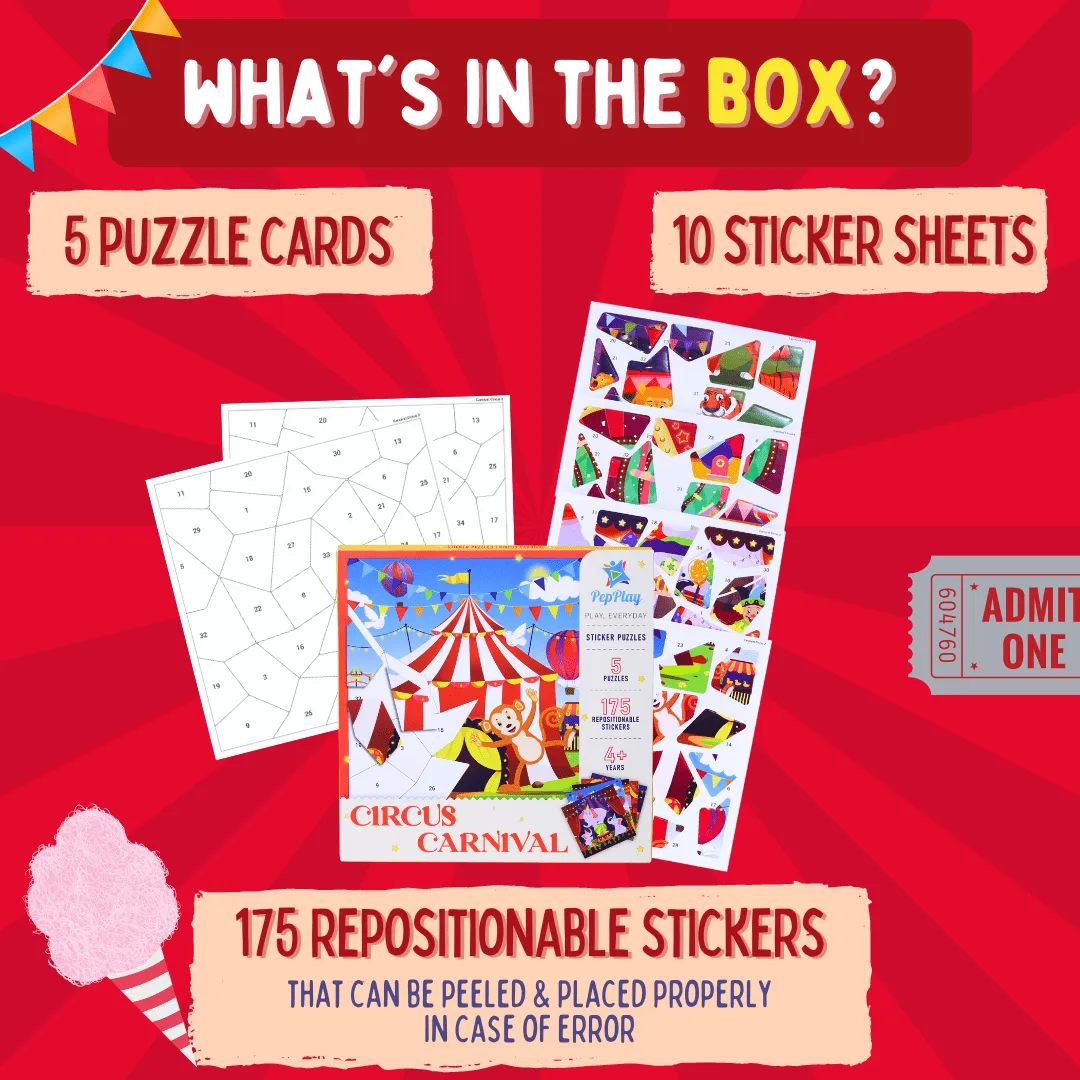PepPlay Educational Sticker Puzzle- Circus Carnival
