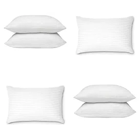 Perfect Sleeper Arika Microfiber Hotel Quality Premium Fibre Soft Cushion, Pillow Filler, 12x18 Inches, White, Set of 6