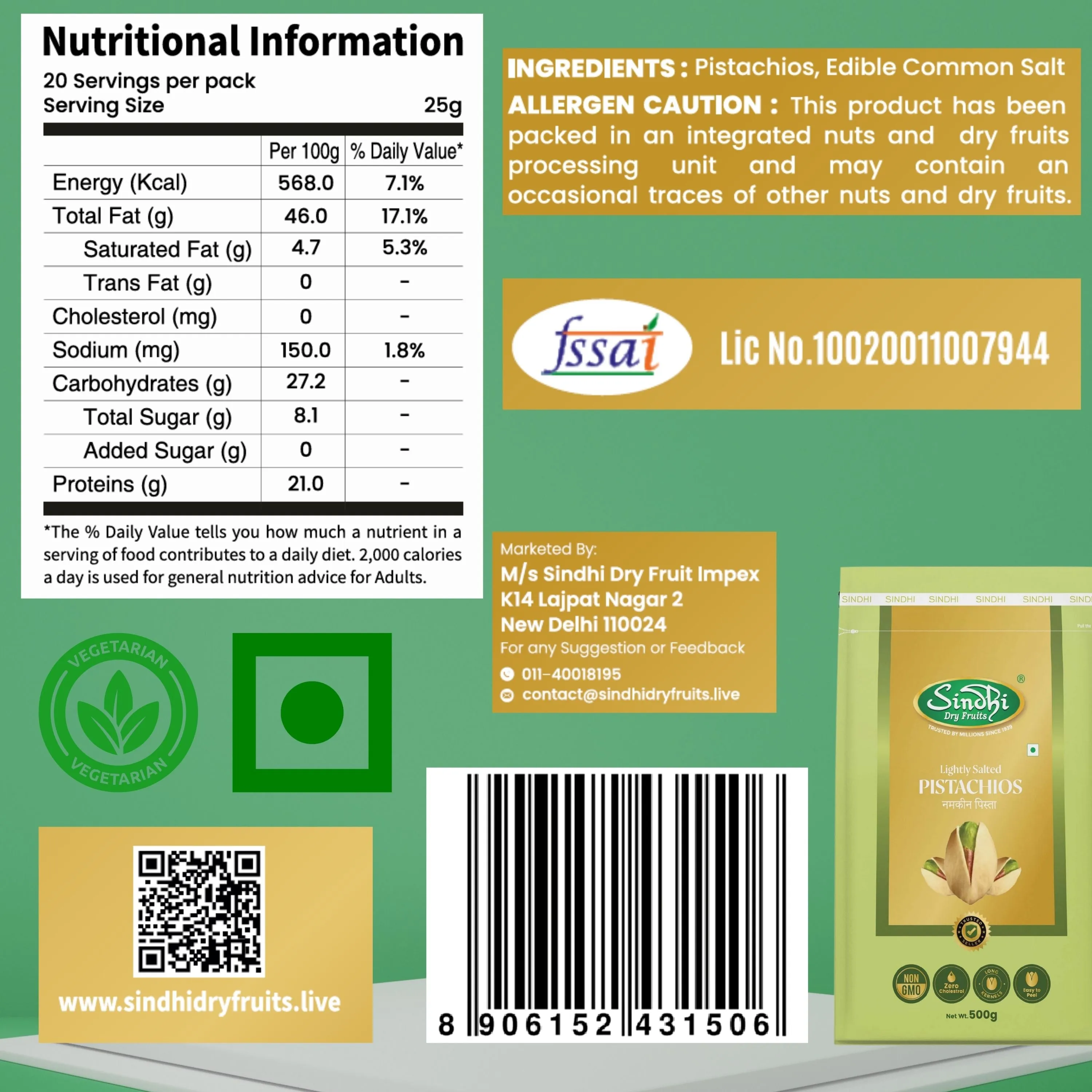Pistachios Lightly Salted, Premium Pack