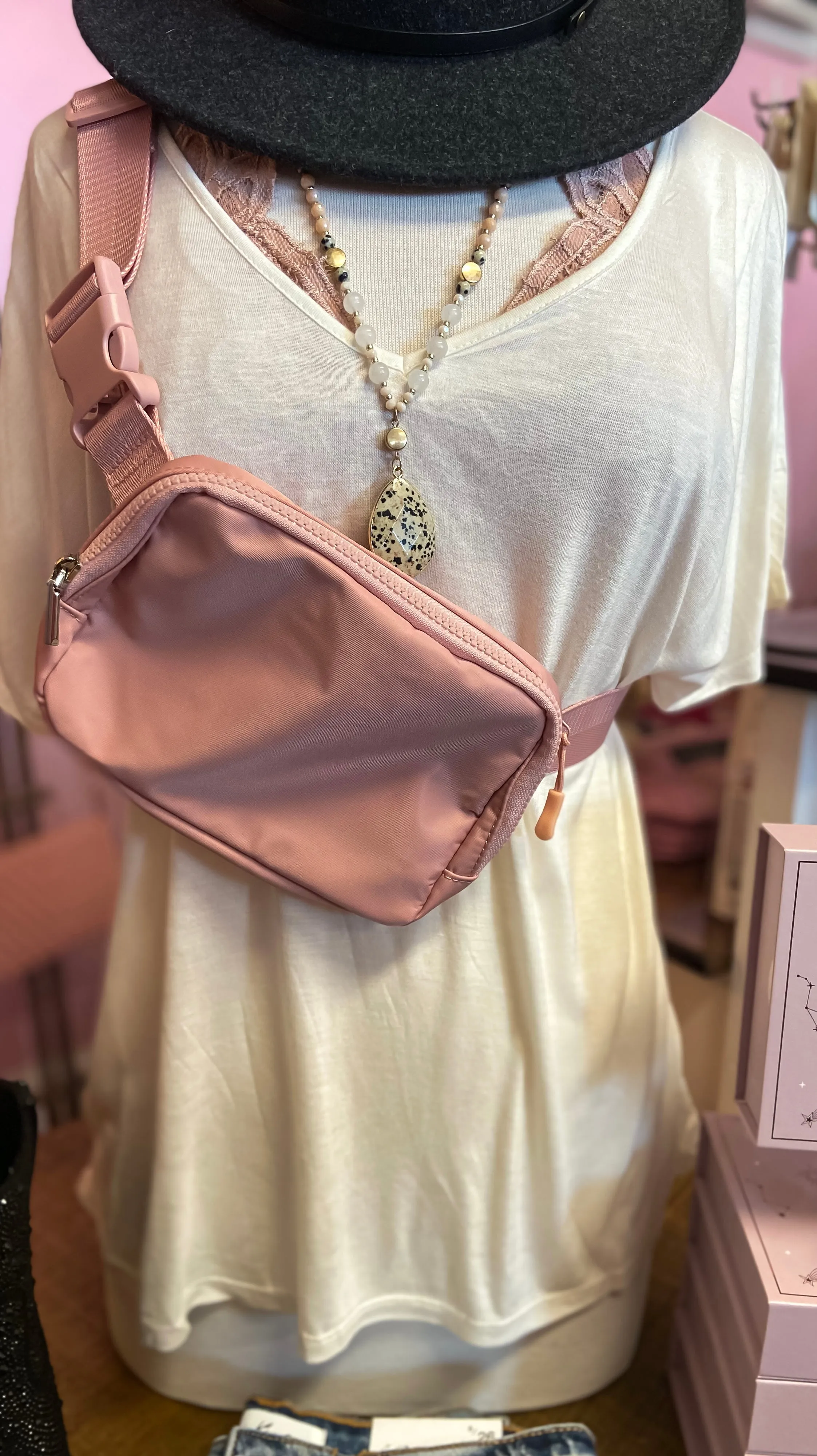 Places To Go Pink Belt Bag