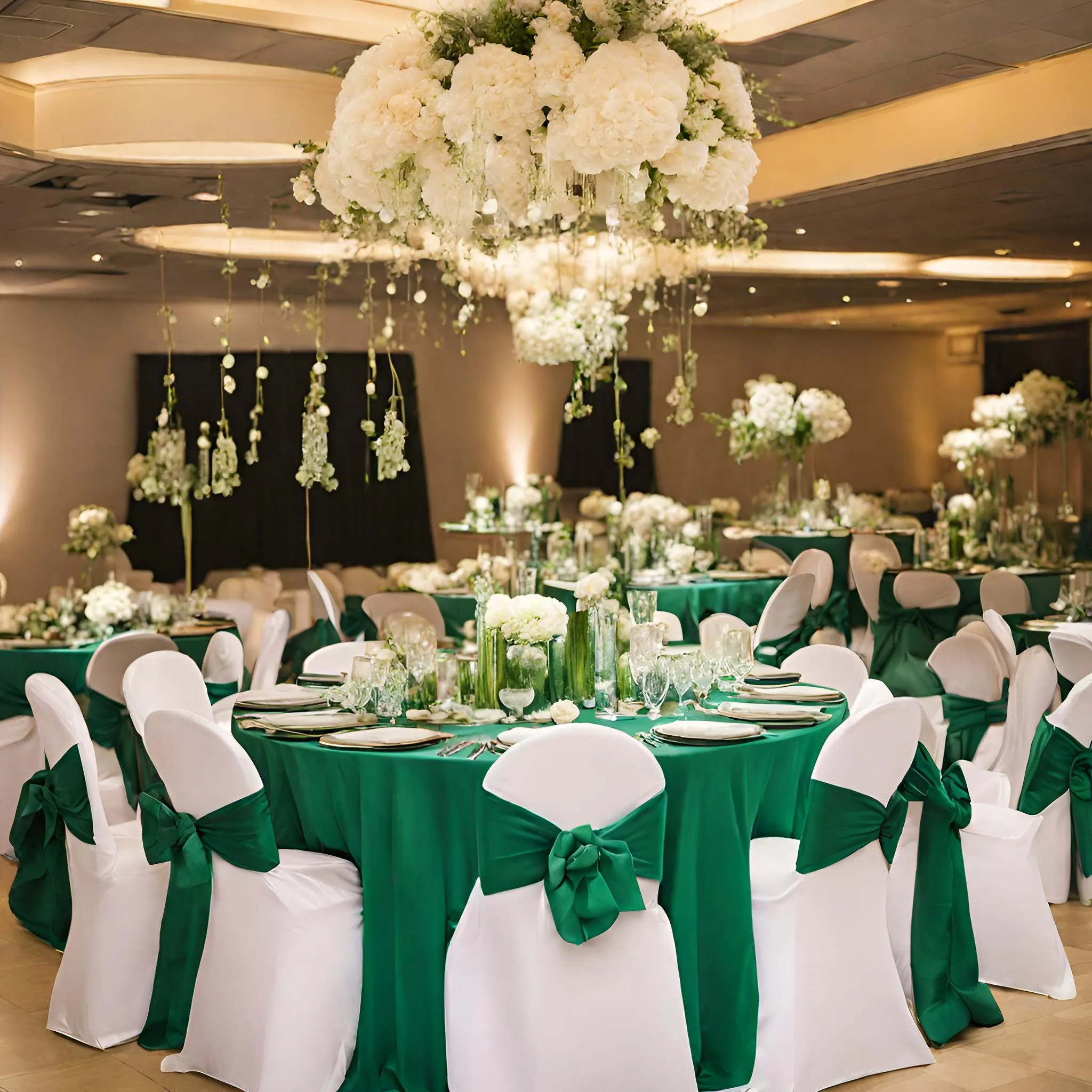 Polyester 108" Round Tablecloth - Emerald Green