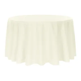 Polyester 108" Round Tablecloth - Light Ivory/Off White