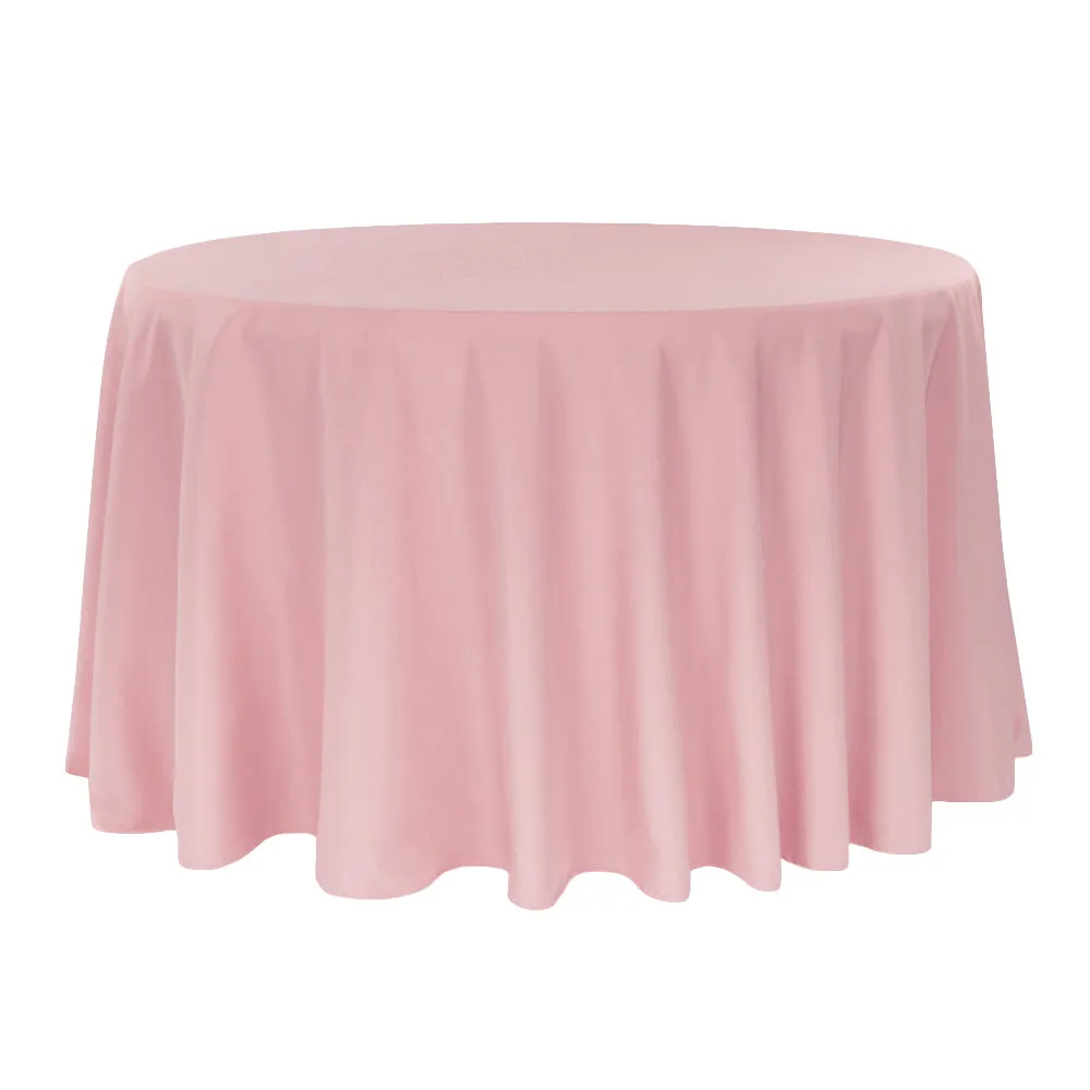 Polyester 120" Round Tablecloth - Dusty Rose/Mauve