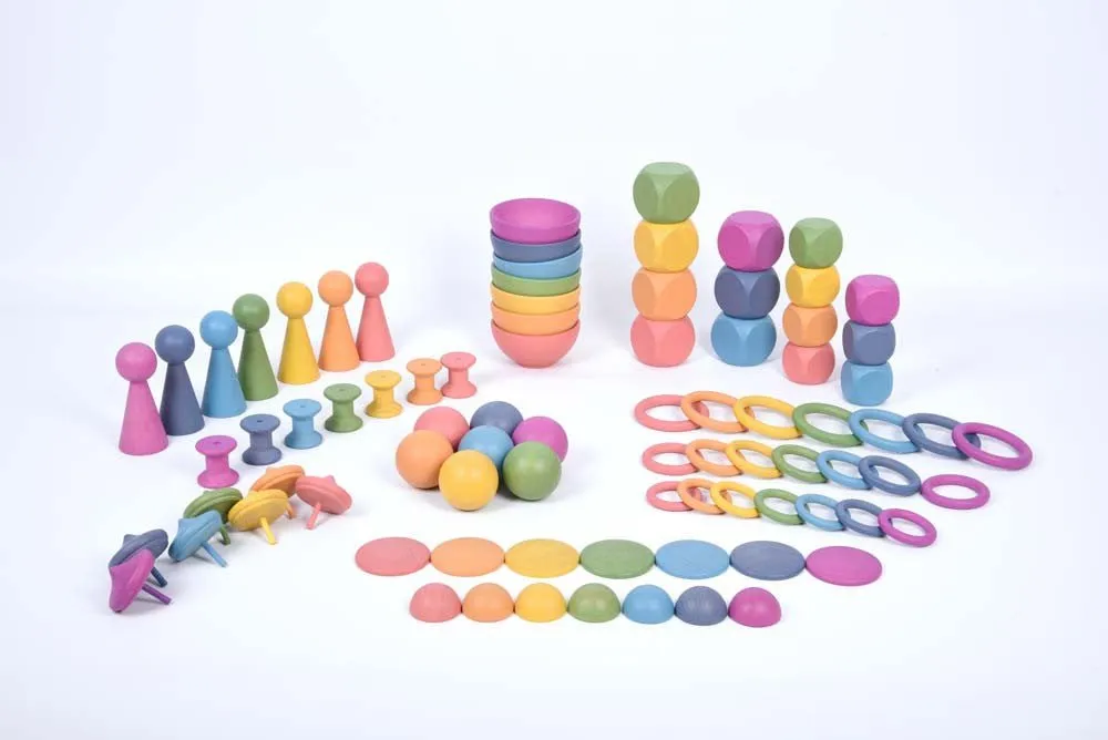 Rainbow Wooden Super Set   Wooden Sorting Tray (7- Way) 74048 (Direct Shipping)