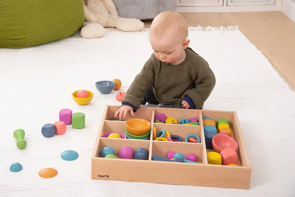 Rainbow Wooden Super Set   Wooden Sorting Tray (7- Way) 74048 (Direct Shipping)