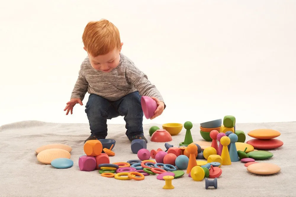 Rainbow Wooden Super Set   Wooden Sorting Tray (7- Way) 74048 (Direct Shipping)