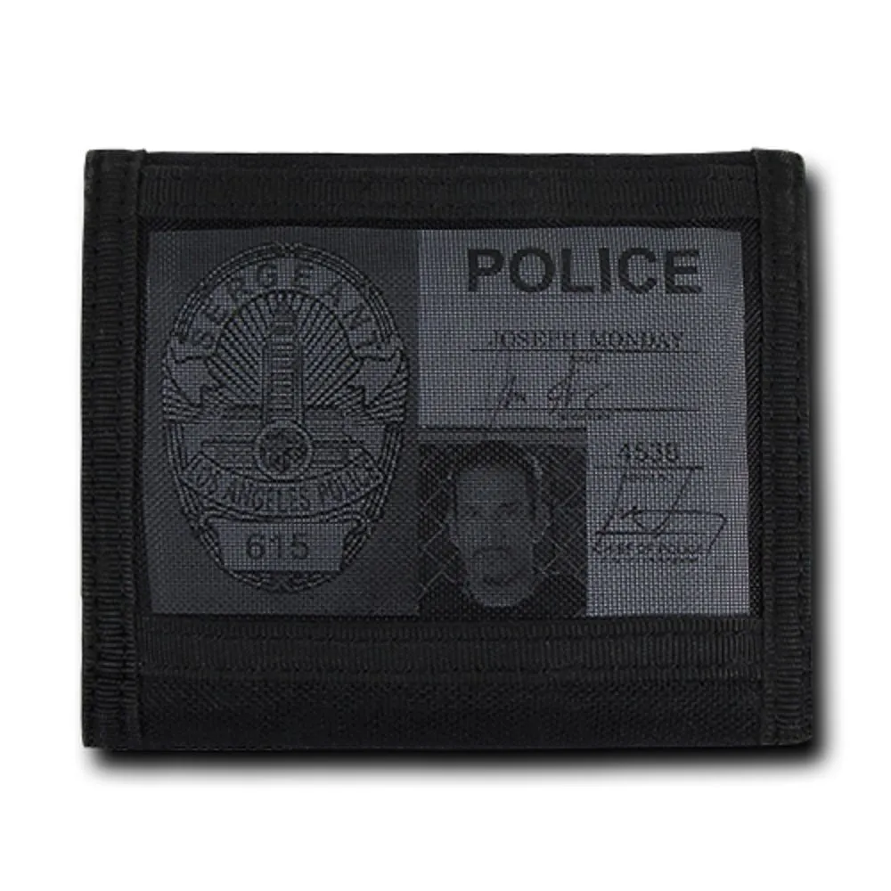 RapDom USA Tonal Black Thin Blue Line American Flag Tactical Tri-Fold Wallet