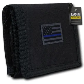 RapDom USA Tonal Black Thin Blue Line American Flag Tactical Tri-Fold Wallet
