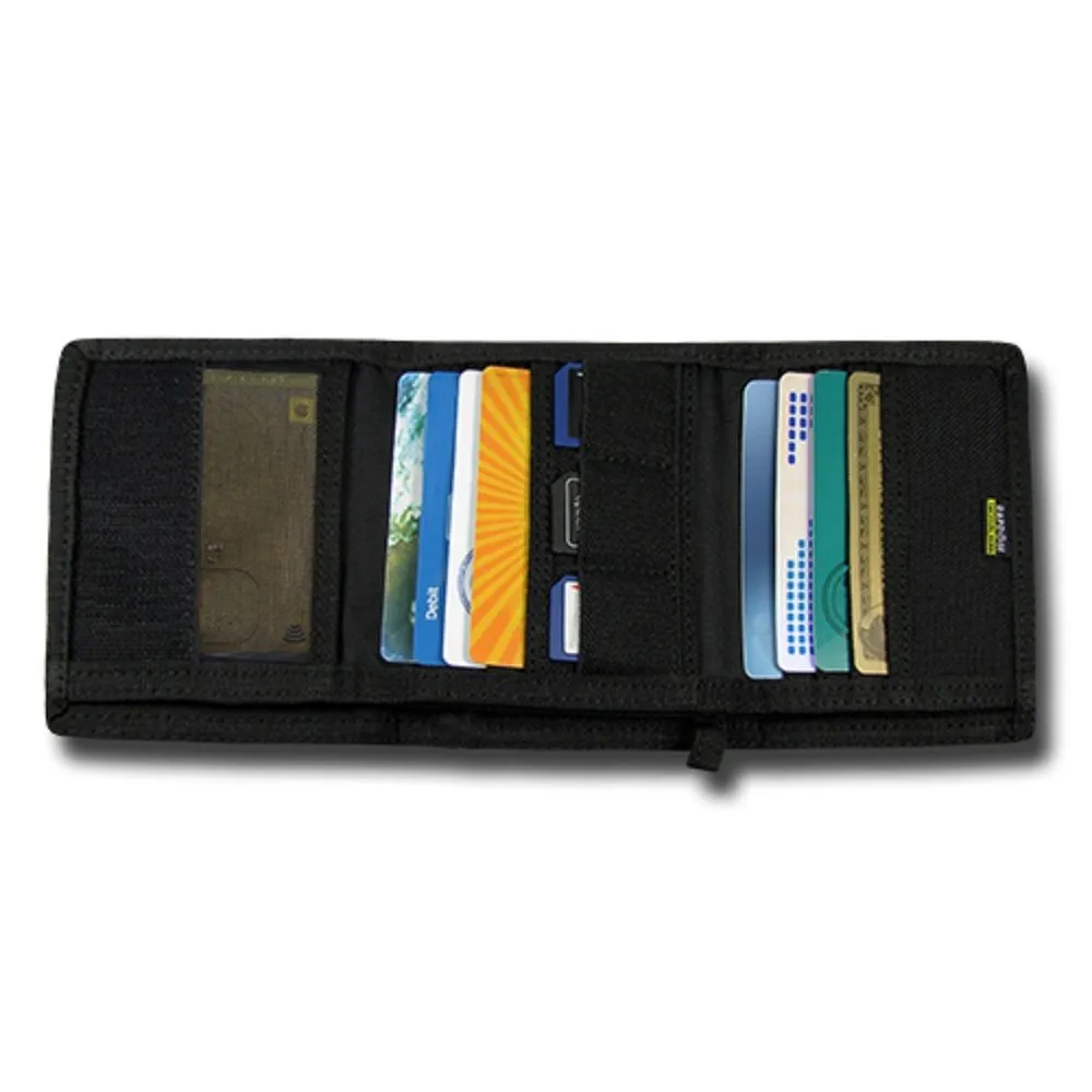 RapDom USA Tonal Black Thin Blue Line American Flag Tactical Tri-Fold Wallet
