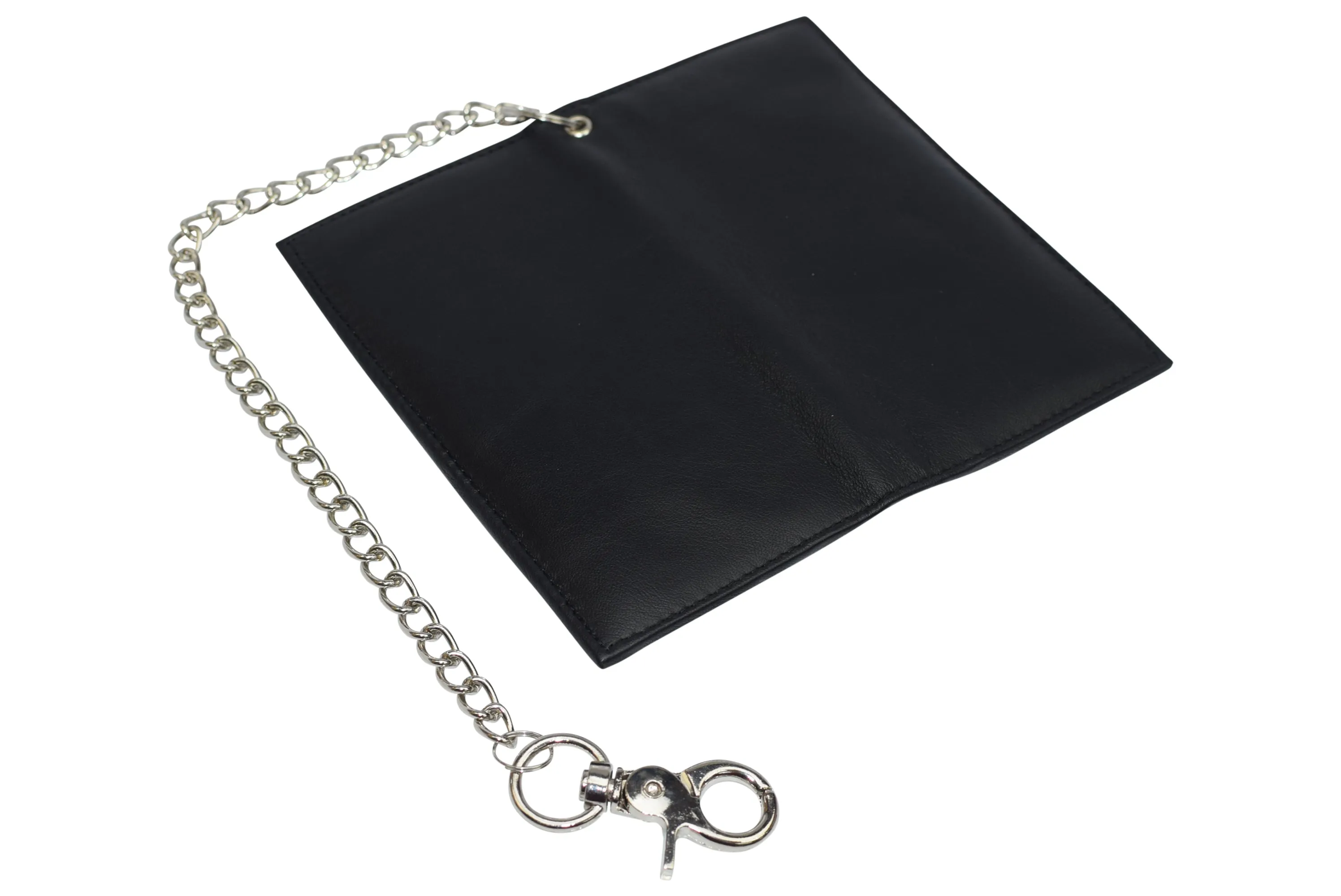RFID Blocking Chain Wallets for Men Biker Long Bifold Genuine Leather Wallet with Chain