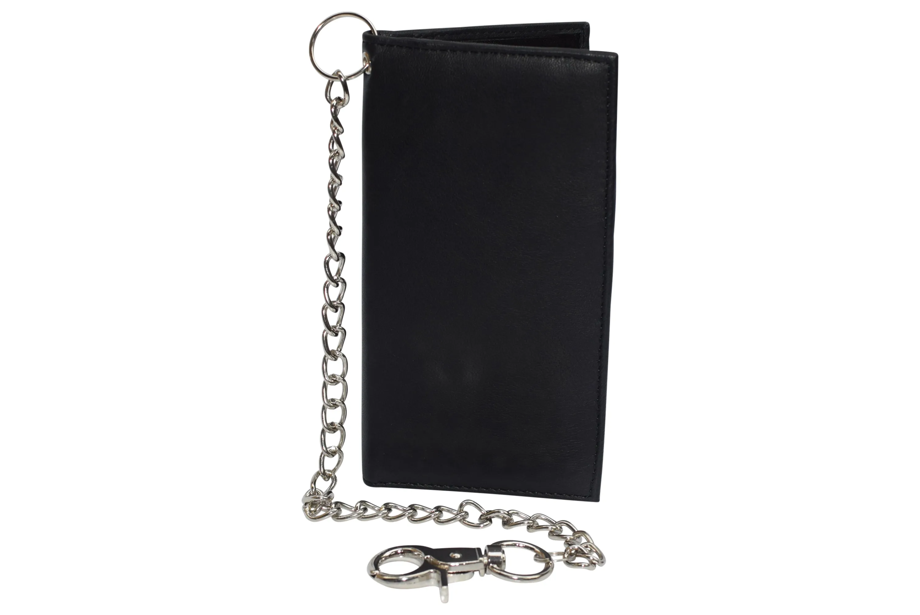 RFID Blocking Chain Wallets for Men Biker Long Bifold Genuine Leather Wallet with Chain