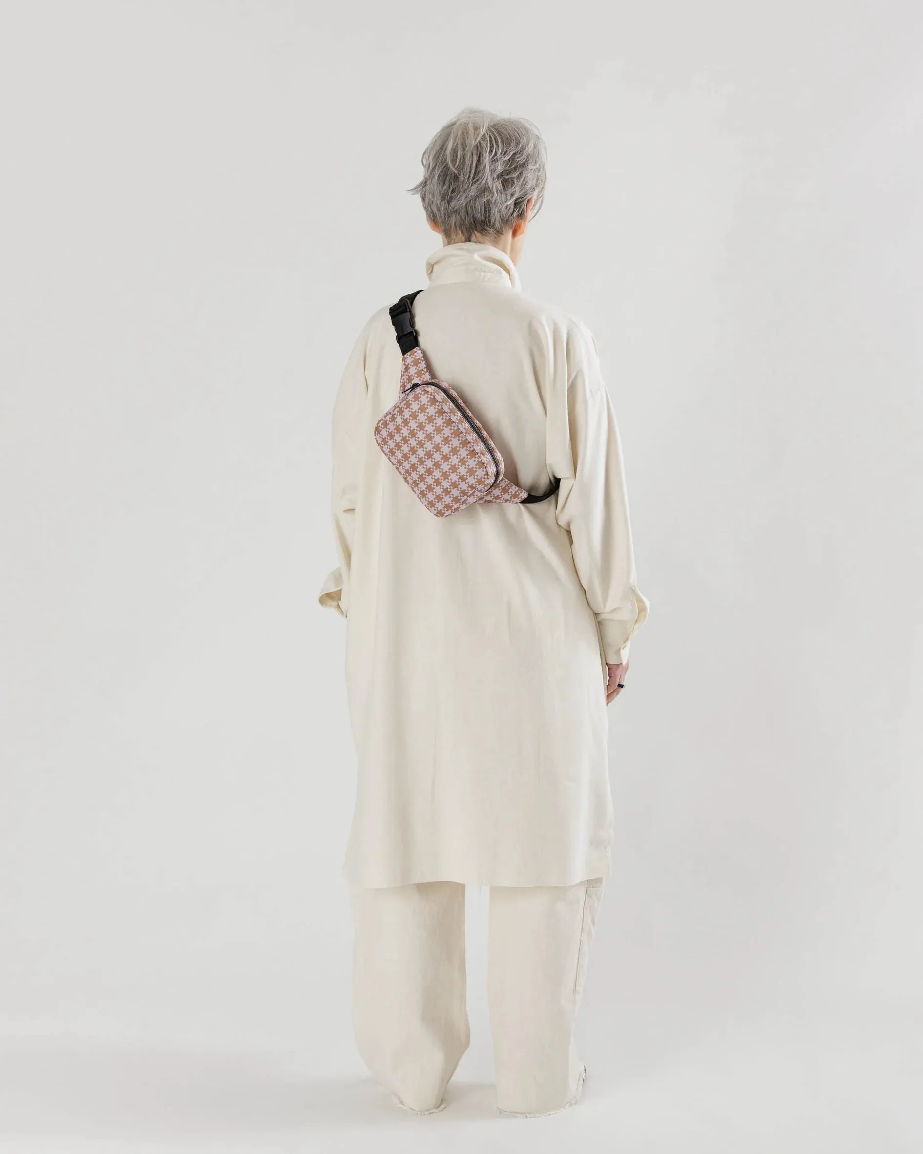 Rose Pixel Gingham Puffy Fanny Pack