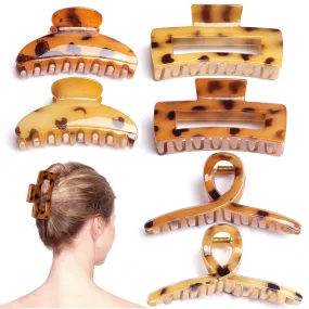 Rosmax Hair Clips, Large Banana Hair Claw Clips for Women Girls Thin/Thick Hair Brown, 6PC
