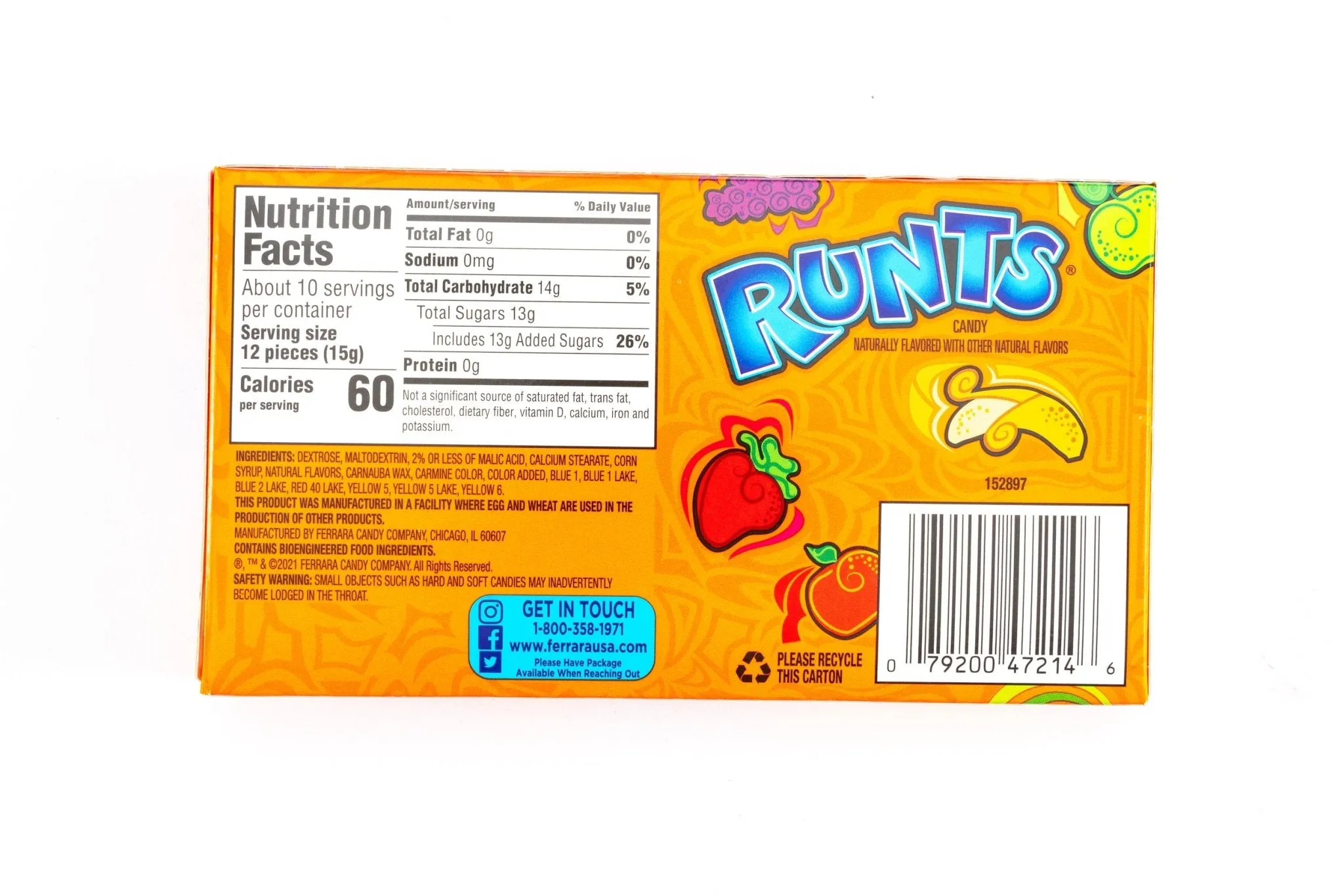 Runts Assorted Fruit Hard Candy Bulk Box (5 oz, 12 ct.)