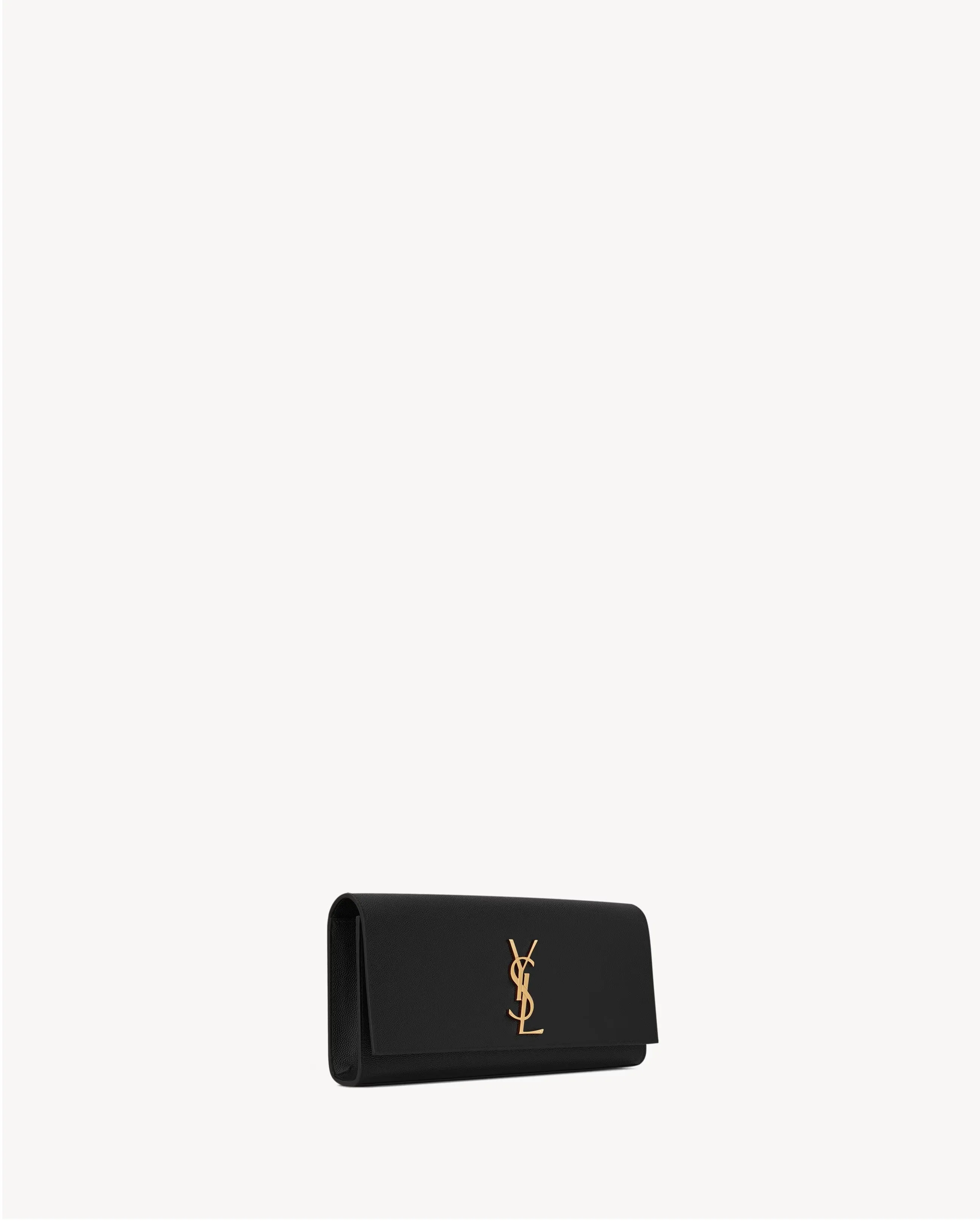 Saint Laurent Kate Clutch In Grain De Poudre Embossed Leather - Gold
