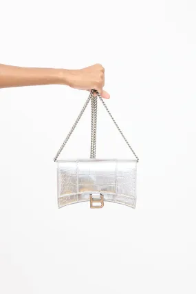 Silver Hourglass Wallet On Chain Bag