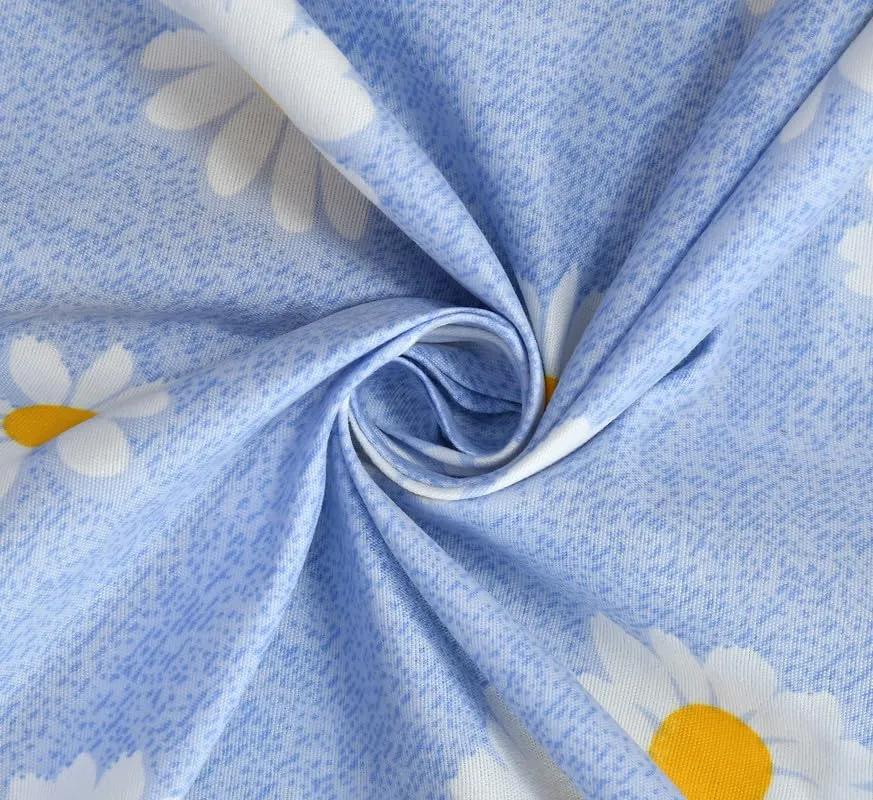 SJH DECOR Pure Cotton 220tc Flat Single Bedsheets for Summer Breathable | Wrinklefree (Size-60 X 90 Inch or 228 x 152 cm) with 1 Pillow Covers (Size-17 X 27 Inches, Light Blue)
