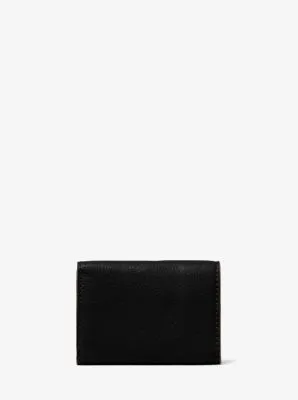 Small Pebbled Leather Tri-Fold Envelope Wallet