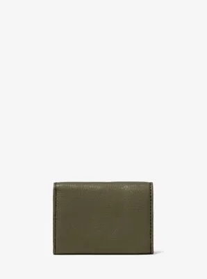Small Pebbled Leather Tri-Fold Envelope Wallet