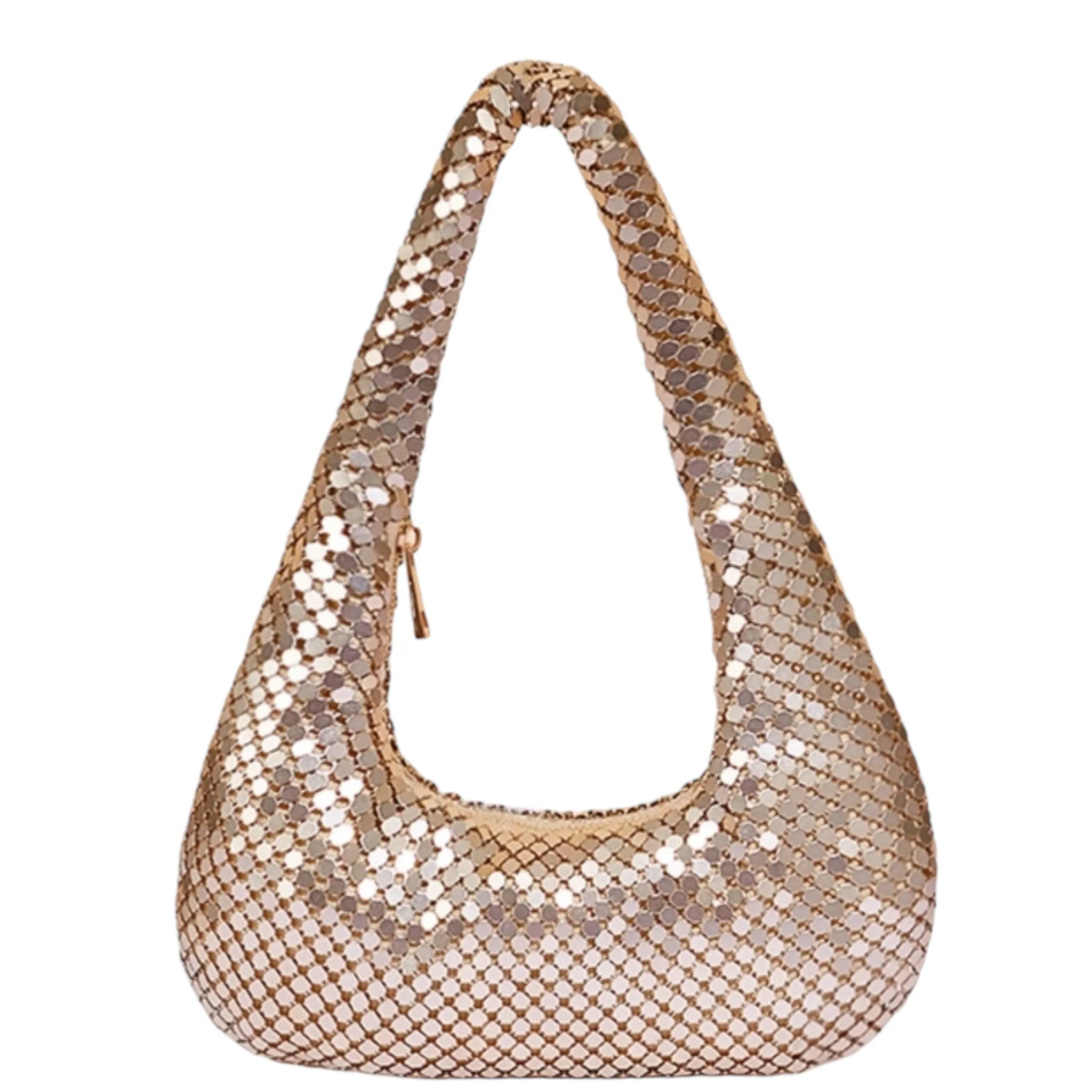 Sook Stainable Sparkly Fabric Shoulder Bag Gold