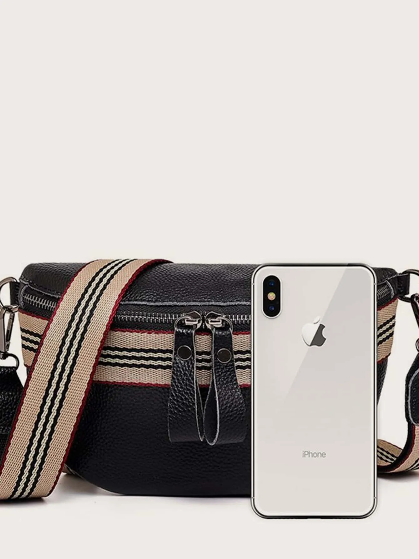 Stripe Panel Fanny Pack