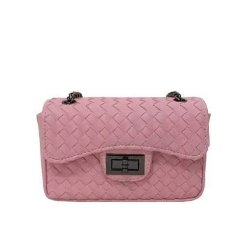 Sweet Twist-Lock Closure and Chain Design Crossbody Bag For Women - Pink