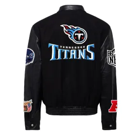 TENNESSEE TITANS WOOL & LEATHER VARSITY JACKET Black/Black