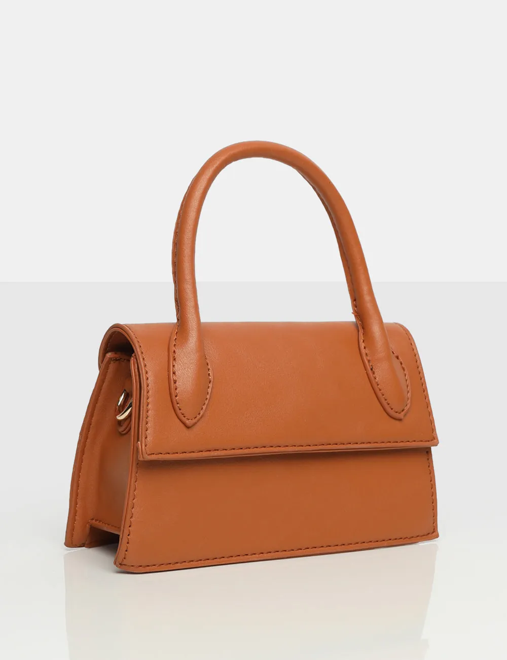 The Hailey Tan PU One Handle Mini Bag