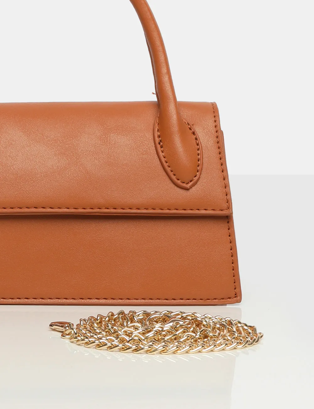 The Hailey Tan PU One Handle Mini Bag
